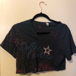 Custom distressed Dallas Cowboys Crop top